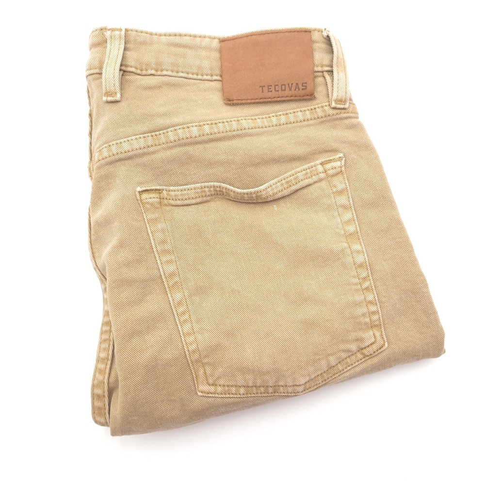 Tecovas Mens Khaki Slim Straight Fit Jeans Tan Denim Western Pants 32x34